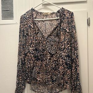 Lovestitch Navy and Pink Swirl Blouse